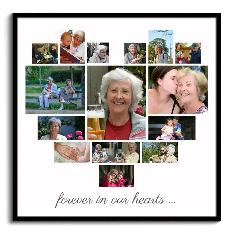 Memorial Heart Photo Collage Tribute